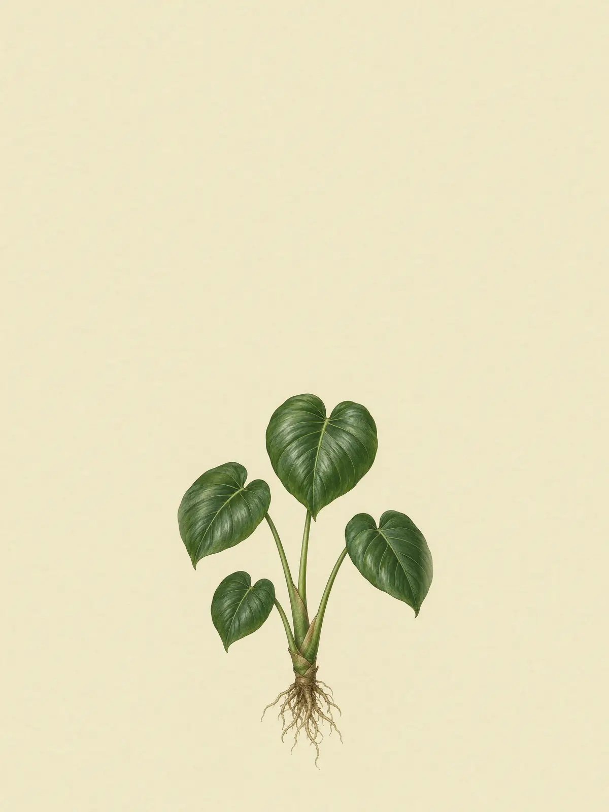 The example Monstera settling in, with four leaves.